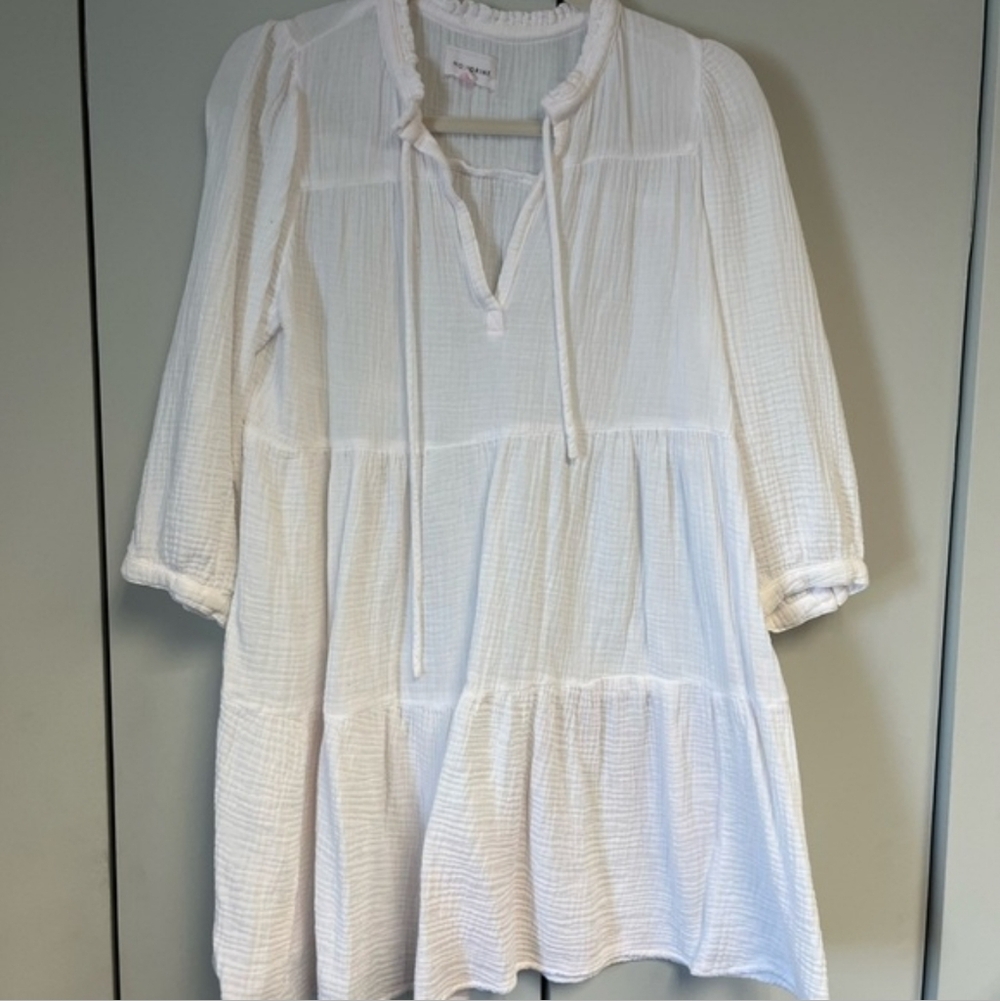 Honorine White Gauze Mini Dress EUC - Picture 4 of 5